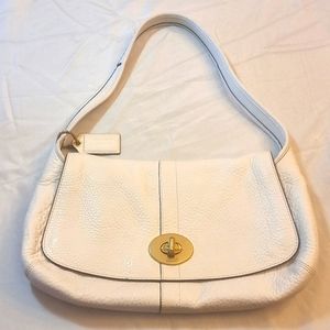 Coach white with teal interior purse